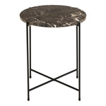 Avila Side Table with Brown Marble Top 42x45cm