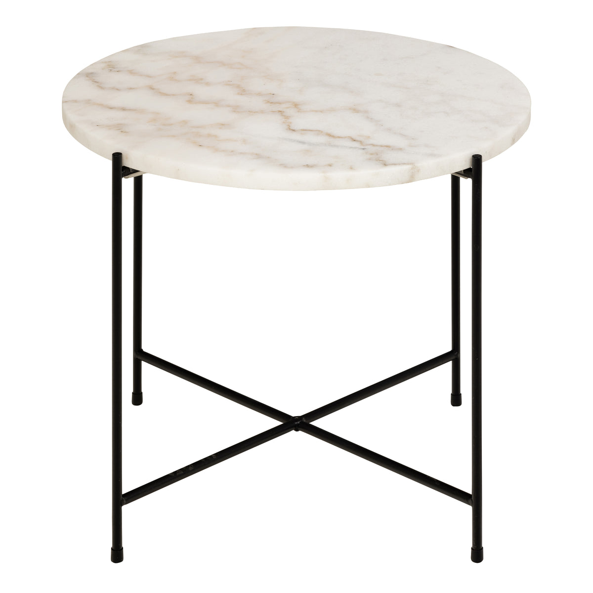 Avila Side Table with White Marble Top 52x40cm