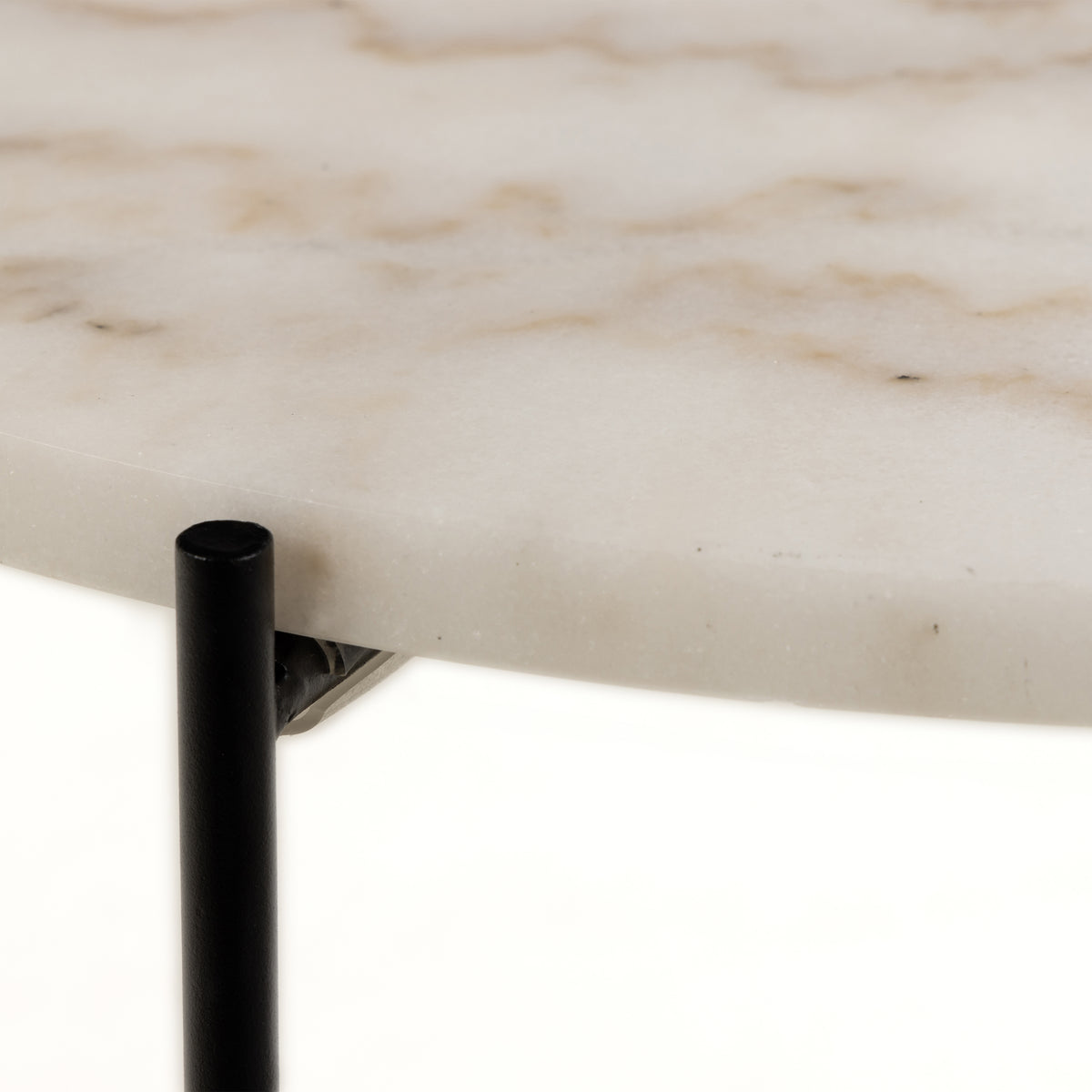 Avila Side Table with White Marble Top 52x40cm