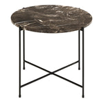 Avila Side Table with Brown Marble Top 52x40cm