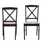 Elvira Dining Chair in Black and Oak Set of 2