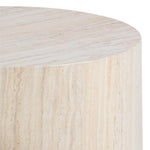 Dice Round Coffee Table Set in Light Travertine Effect