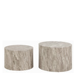 Dice Round Coffee Table Set in Grey Marble Effect