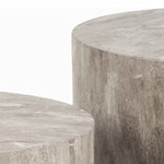 Dice Round Coffee Table Set in Grey Marble Effect