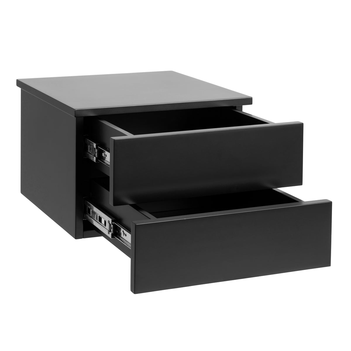 Avignon Bedside Table with 2 Drawers in Black