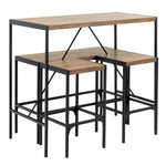 Bahamas Bar Table Set and Black and Oak