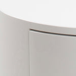 Polo Round Bedside Table in White and Black