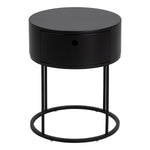 Polo Round Bedside Table in Black