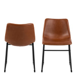 I_Oregon Dining Chair In Brown with Cream Stitching Set of 2