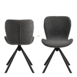 Batilda Swivel Dining chairs in Grey Fabic Set of 2