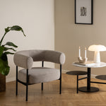 Oakfield lounge chair in Beige Fabic with Black Legs