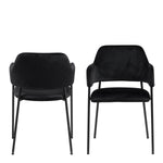 Lima Dining Chair with Armrest in Black Set of 2