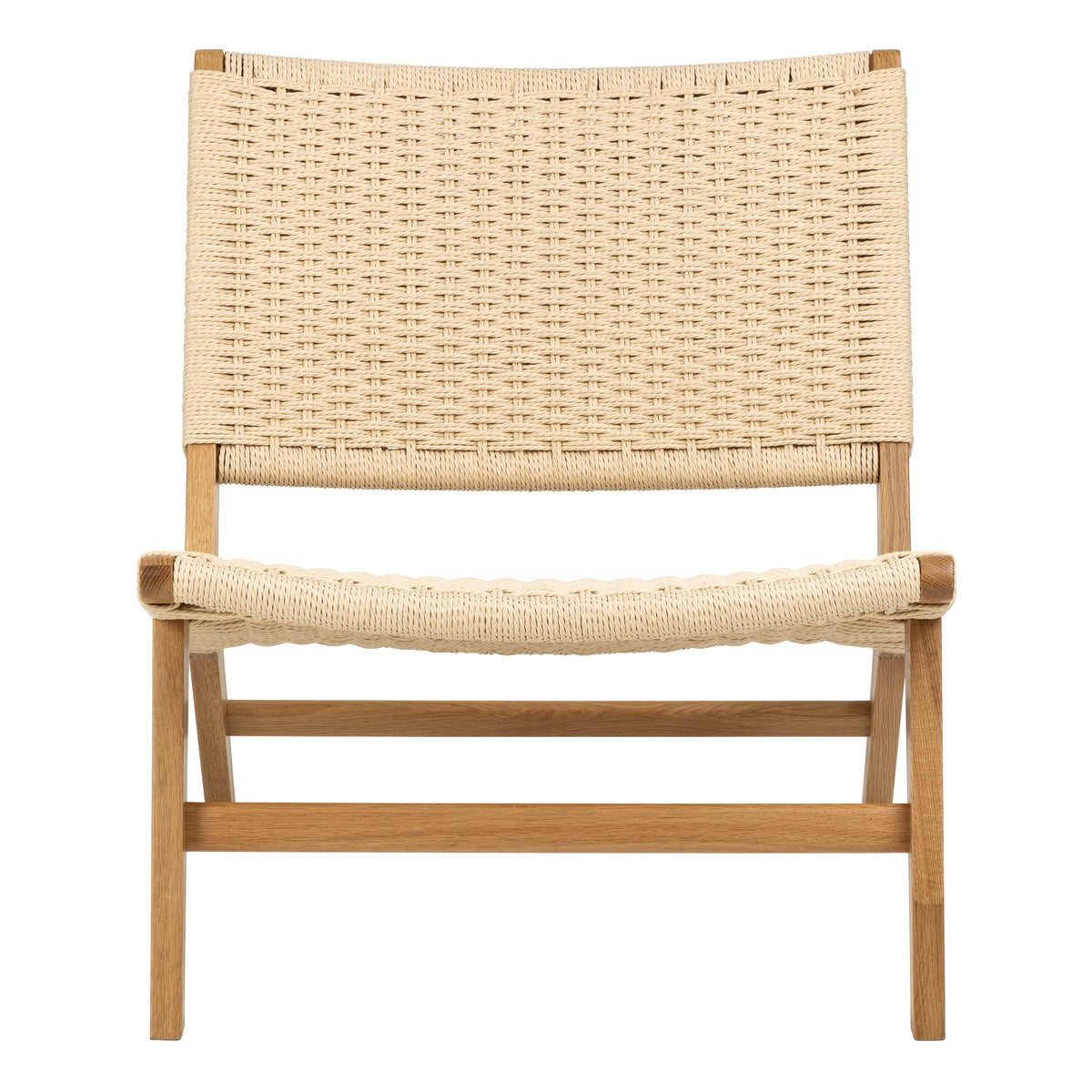 Carson Lounge Chair in Oak with White Plaits