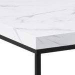 Barossa Coffee Table with White Marble Effect Top & Black Steel Base 110x55x45cm