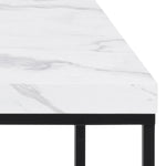 Barossa Coffee Table with White Marble Effect Top & Black Steel Base 110x55x45cm