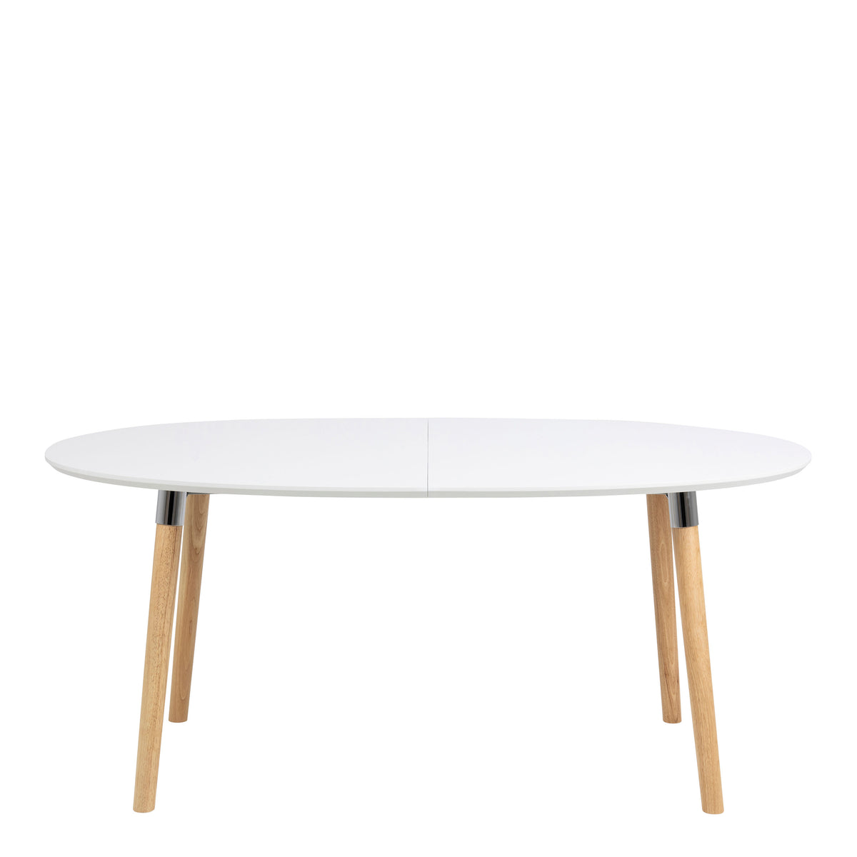 Belina Oval Dining Table in White & Oak