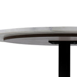 Tarifa Round Dining Table with White Polished Marble Top and Black Base