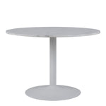 Tarifa Round Dining Table with White Polished Marble Top and White Base