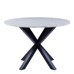 Heaven Round Dining Table with White Polished Marble Top