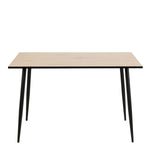 Wilma Dining Table with White Oak Top & Black Legs