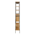 Angus Bookcase with 1 Sliding Door & 5 Shelves in Oak & Black