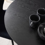 Ibiza Small Round Café Table with Black Ash Top and Matt Black Base