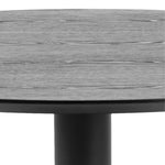 Ibiza Small Round Café Table with Black Ash Top and Matt Black Base