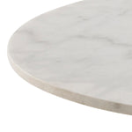 Corby Round Dining Table with White Polished Marble Top & Black Base