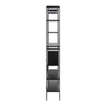 Angus Bookcase with 1 Sliding Door & 5 Shelves in Black