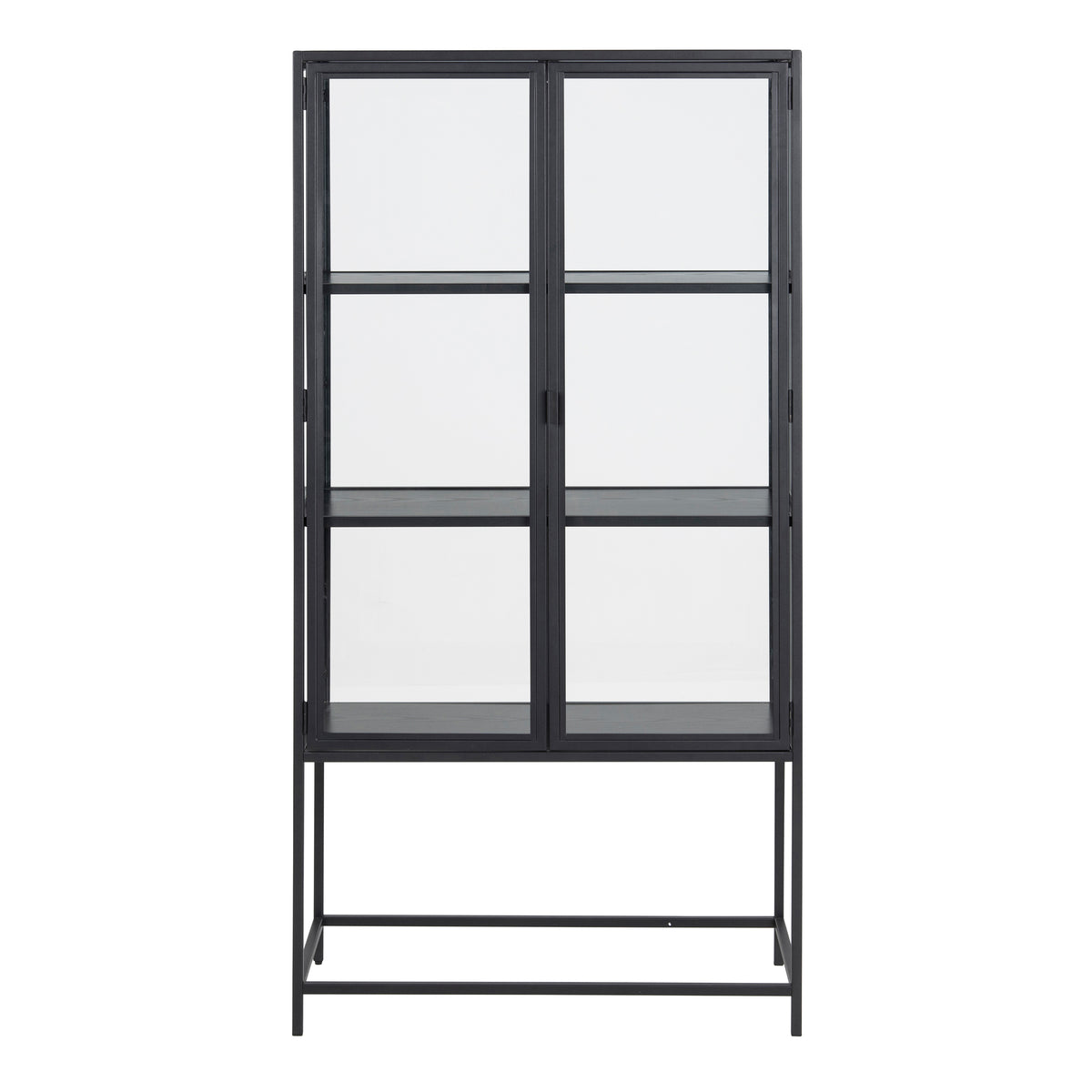 Seaford 2 Glass Door Display Cabinet in Black