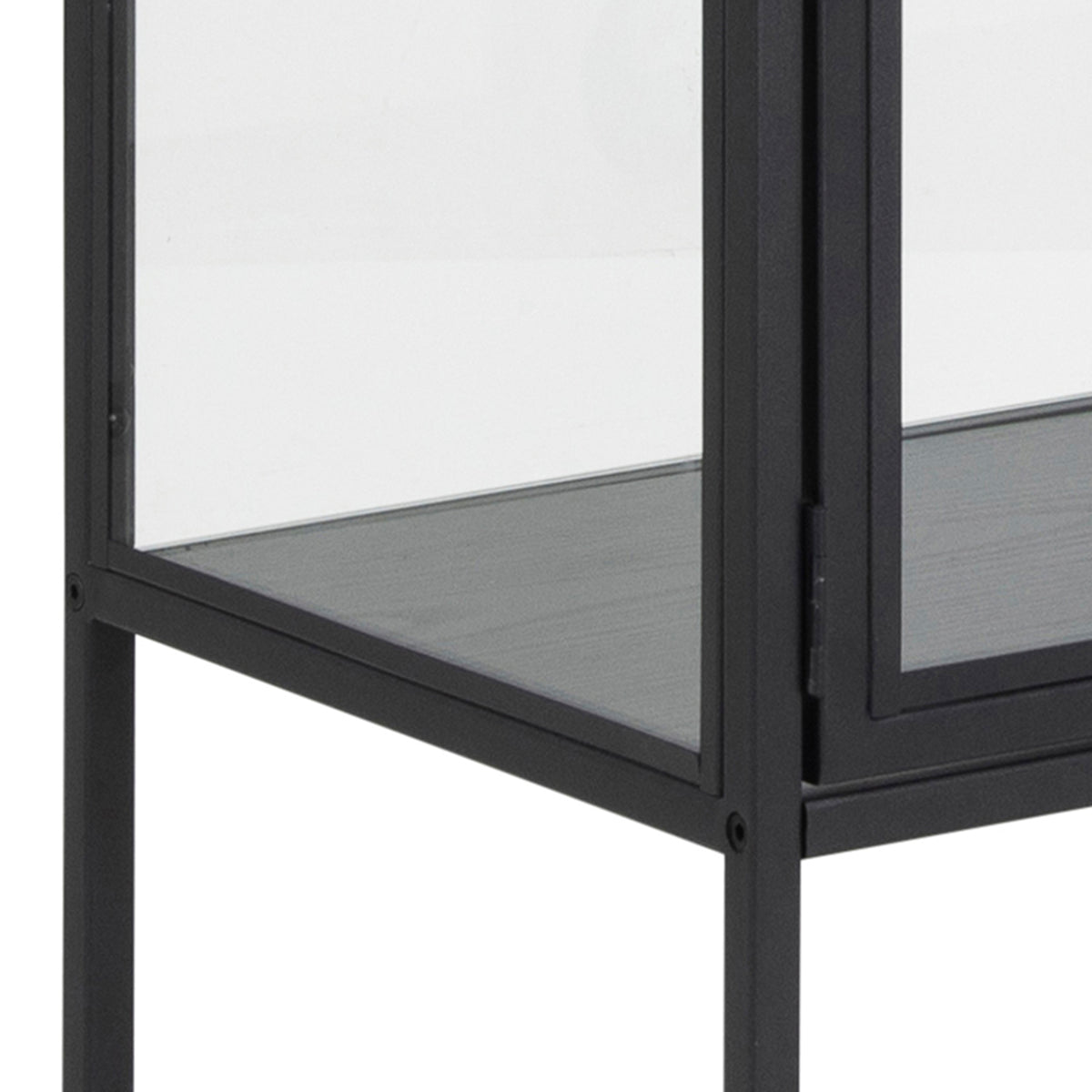 Seaford 2 Glass Door Display Cabinet in Black