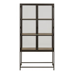 Seaford 2 Glass Door Display Cabinet in Black & Oak