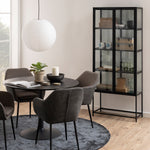 Seaford Tall Black Metal 2 Door Display Cabinet