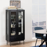 Angus 2 Door Display Cabinet in Black