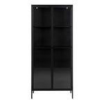 Newcastle Tall 2 Door Display Cabinet in Matt Black