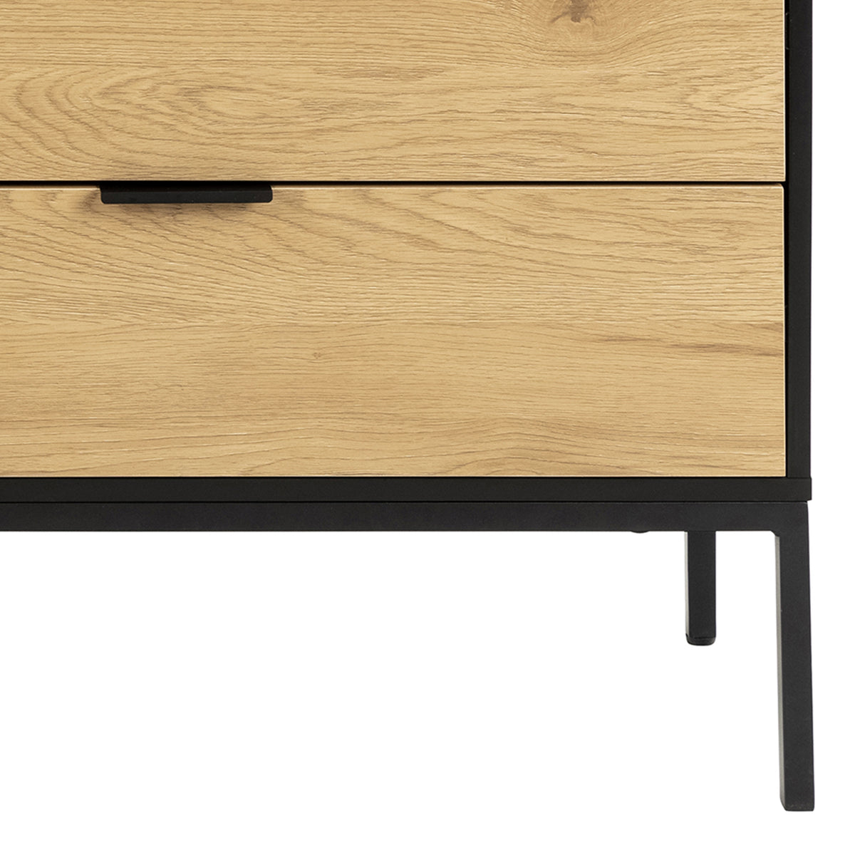 Seaford Sideboard with 2 Doors and 3 Drawers in Black