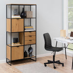 Swindon Bookcase with 2 Doors, 3 drawers and 2 Shelves in Black