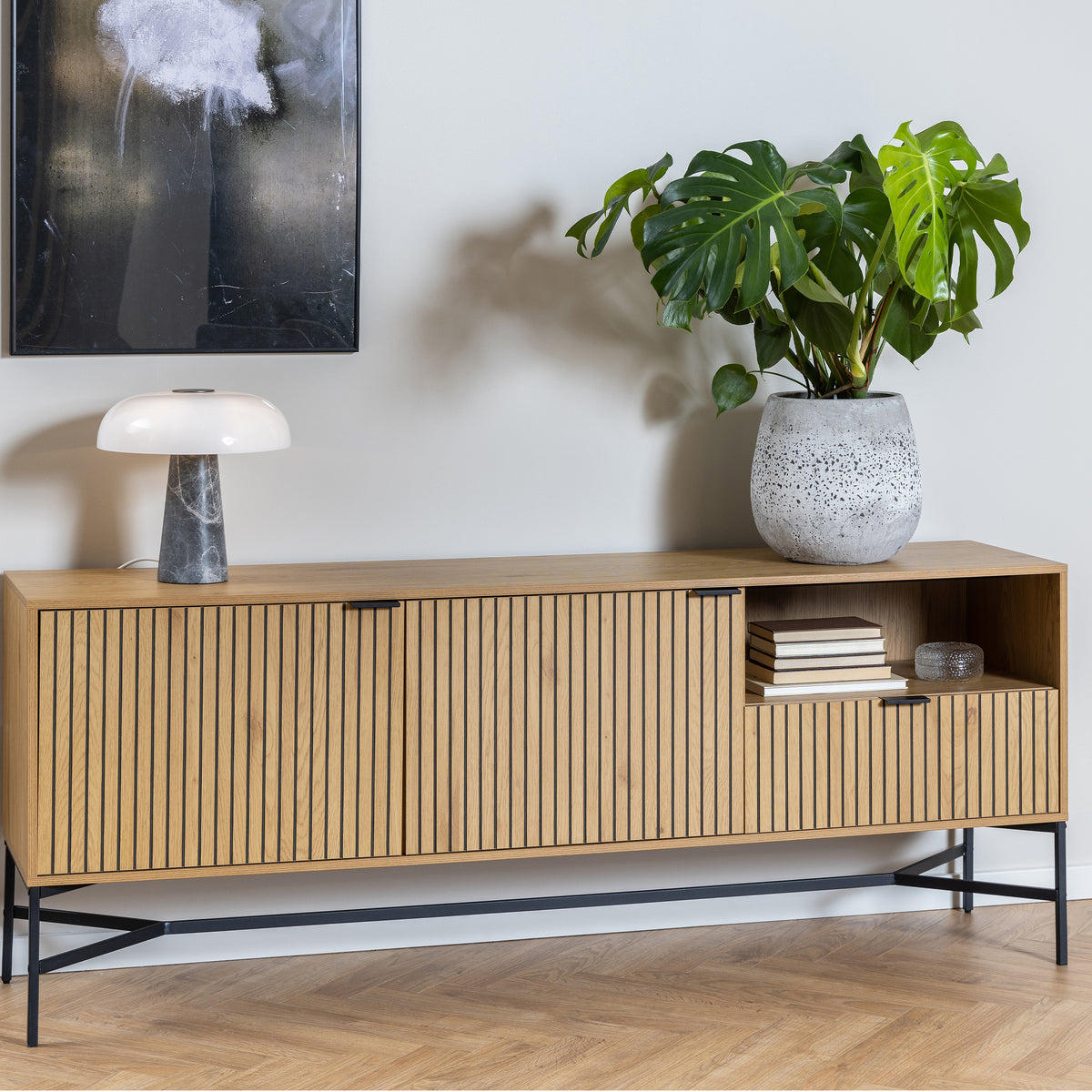 Jaipur Sideboard with2 Doors and 1 Drawer in Black