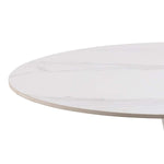 Malta Ceramic Round Dining Table in White 90x75cm