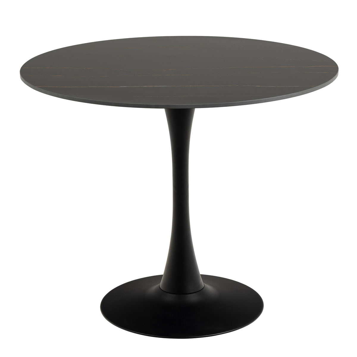 Malta Ceramic Round Dining Table in Black 90x75cm