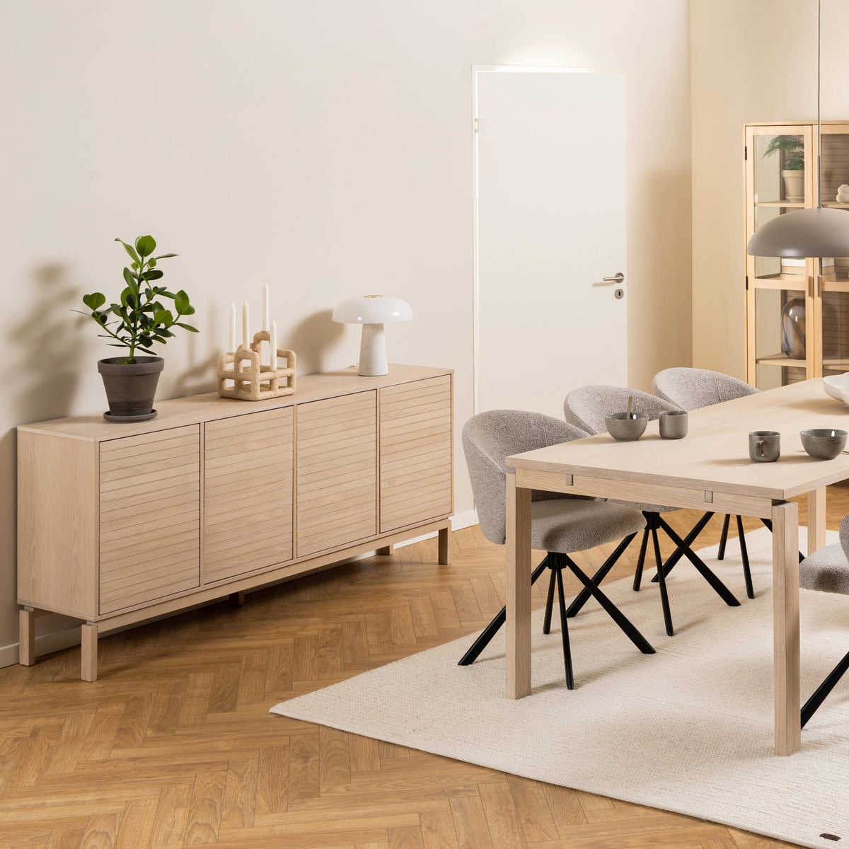 Linley 4 Door Sideboard in White Oak