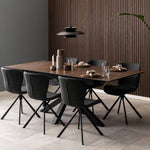 Heaven Extendable Dining Table with Ceramic Rusty Brown Top 168cm