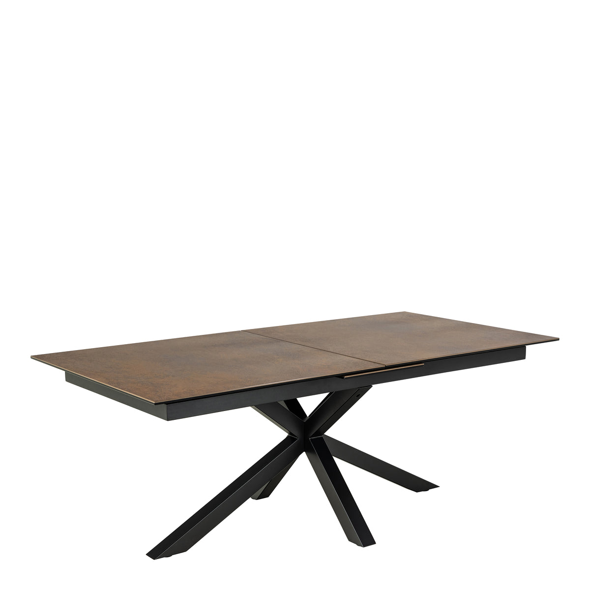 Heaven Extendable Dining Table with Ceramic Rusty Brown Top 168cm