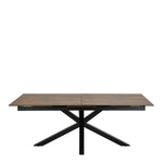 Heaven Extendable Dining Table with Ceramic Rusty Brown Top 168cm