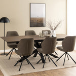 Heaven Extendable Dining Table with Ceramic Rusty Brown Top 168cm