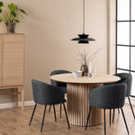 Linley Round Dining Table in White Oak