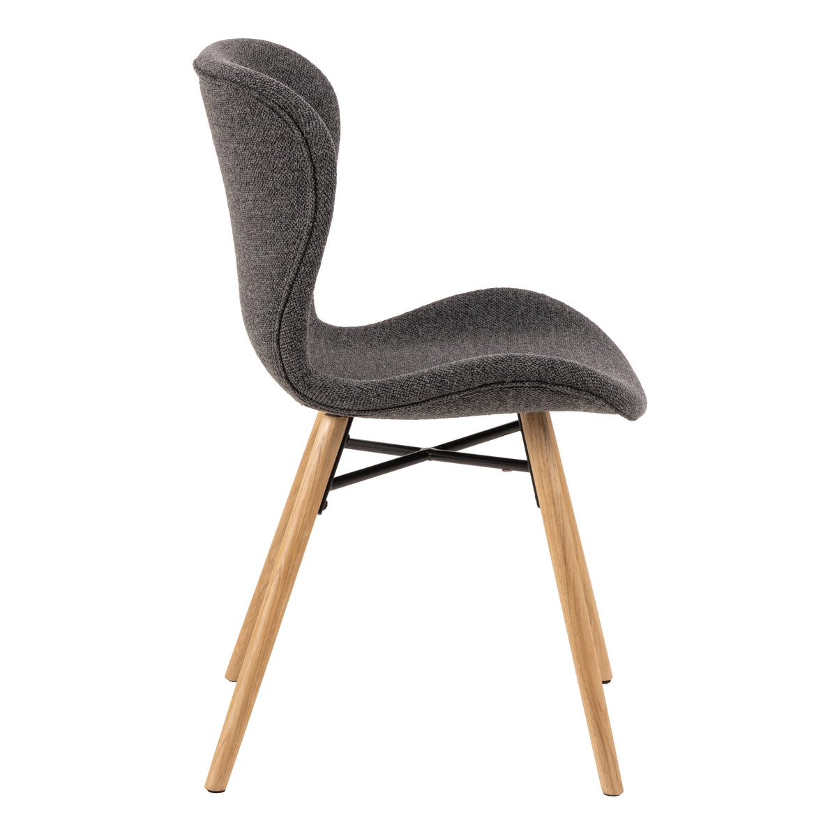 Batilda Dining Chairs with Grey Fabric and Oak Set of 2