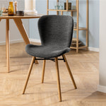 Batilda Dining Chairs with Grey Fabric and Oak Set of 2