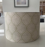 Beige and Green Dot Drum Lampshade