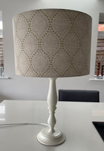 Beige and Green Dot Drum Lampshade